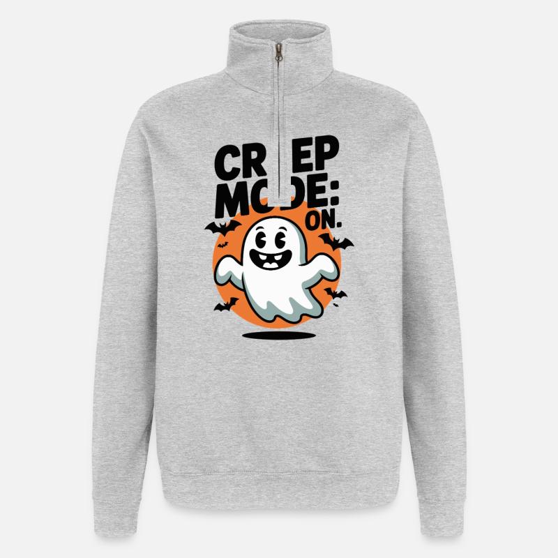 Mode fluage : Activé - Sweat à zip 1/4 - gris chiné