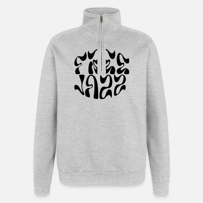 Conception du logo Free Jazz - Sweat à zip 1/4 - gris chiné