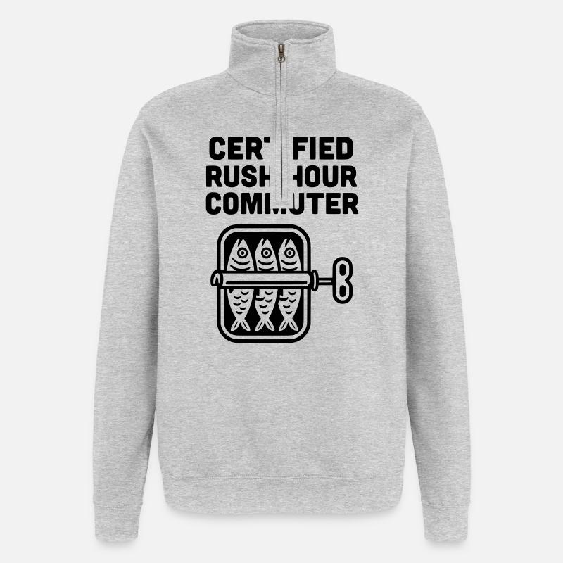 Rush Hour Commuter ÖPNV - Quarter-Zip-Sweatshirt - Grau meliert
