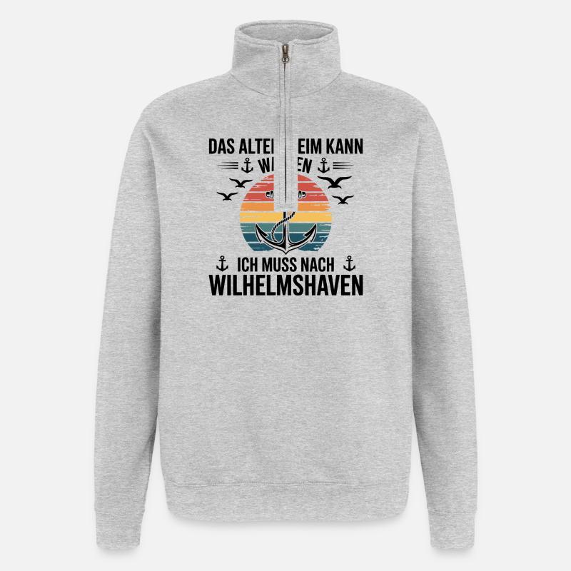 Proverbes de Wilhelmshaven Proverbes de Wilhelmshaven - Sweat à zip 1/4 - gris chiné