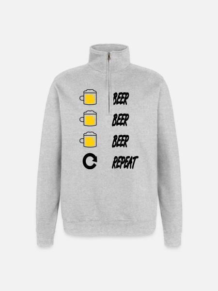 beer beer beer repeat - Quarter-Zip Sweatshirt - heather grey