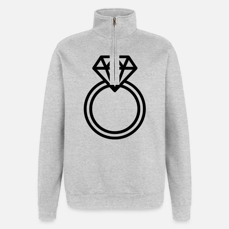 wedding ring, - Quarter-Zip Sweatshirt - heather grey