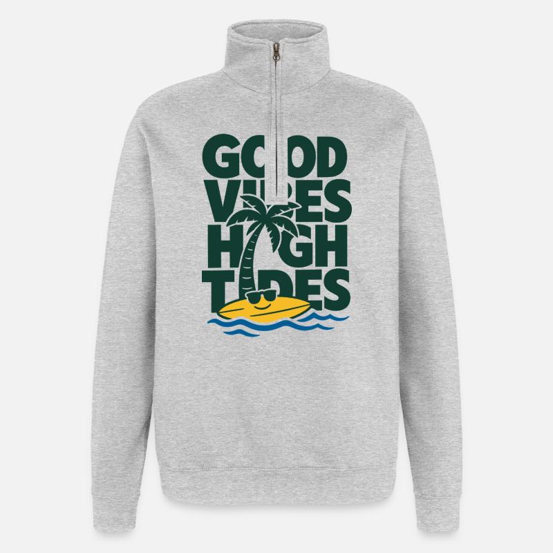 High Tides Sommer - Quarter-Zip-Sweatshirt - Grau meliert