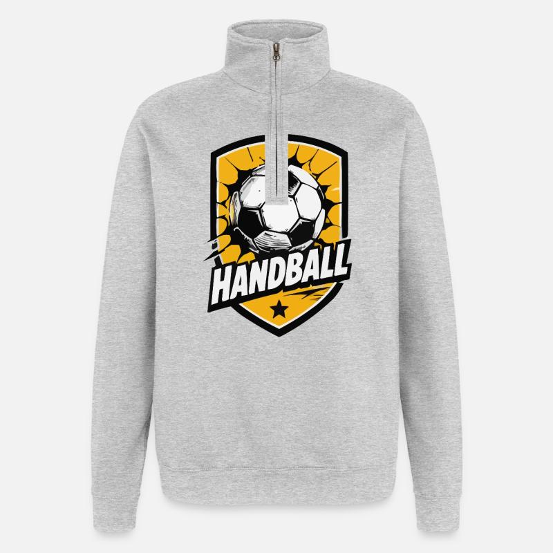 Explosion du bouclier de handball - Sweat à zip 1/4 - gris chiné
