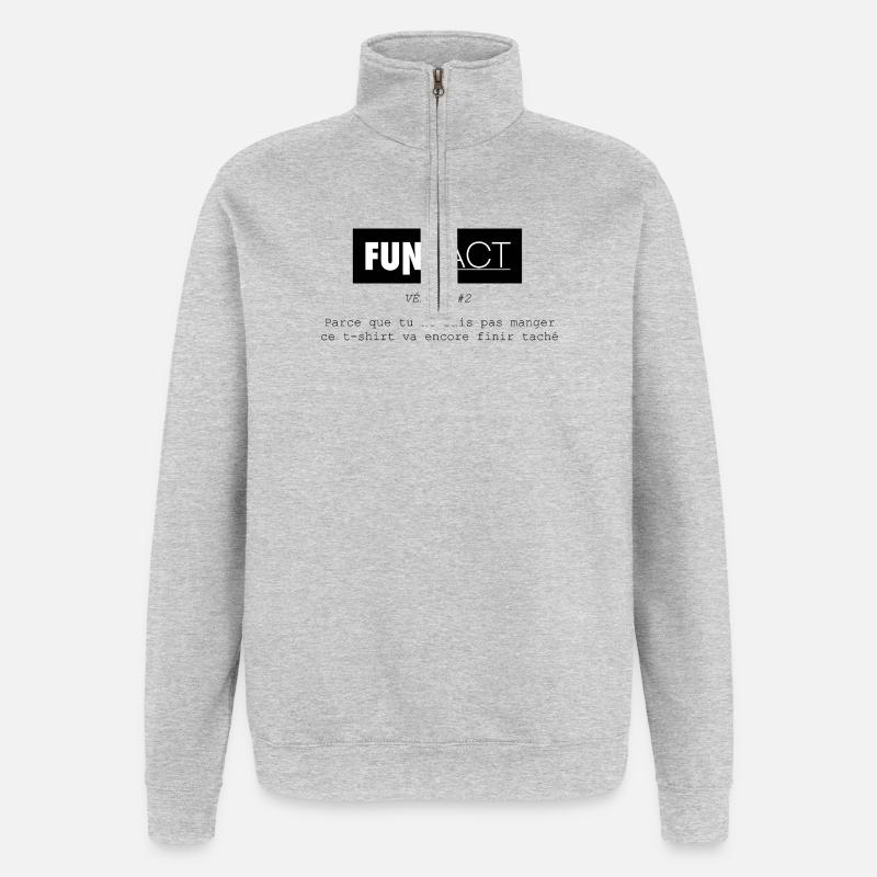 FUNFact_-2 - Sweat à zip 1/4 - gris chiné