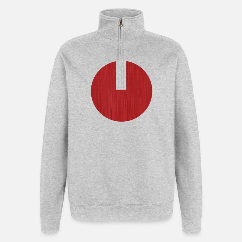 Red Circle - Sweat à zip 1/4 - gris chiné
