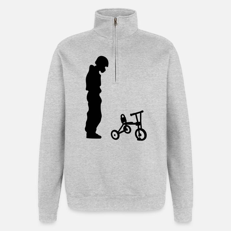 Biker - Quarter-Zip-Sweatshirt - Grau meliert