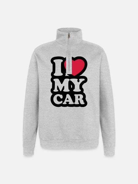 I love my car - Quarter-Zip Sweatshirt - heather grey