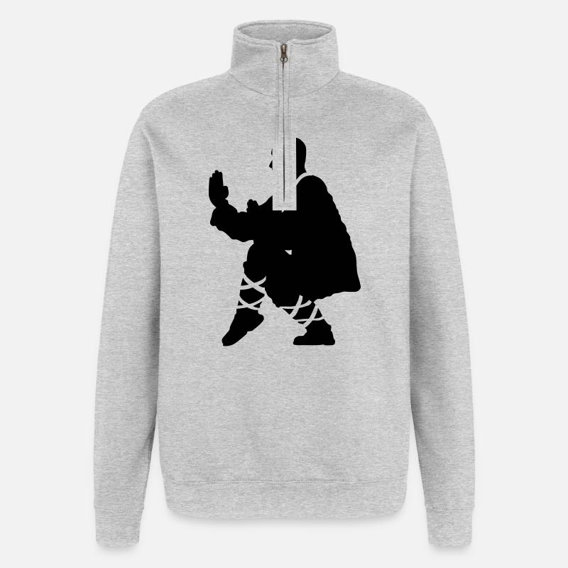 Kung fu - Quarter-Zip-Sweatshirt - Grau meliert