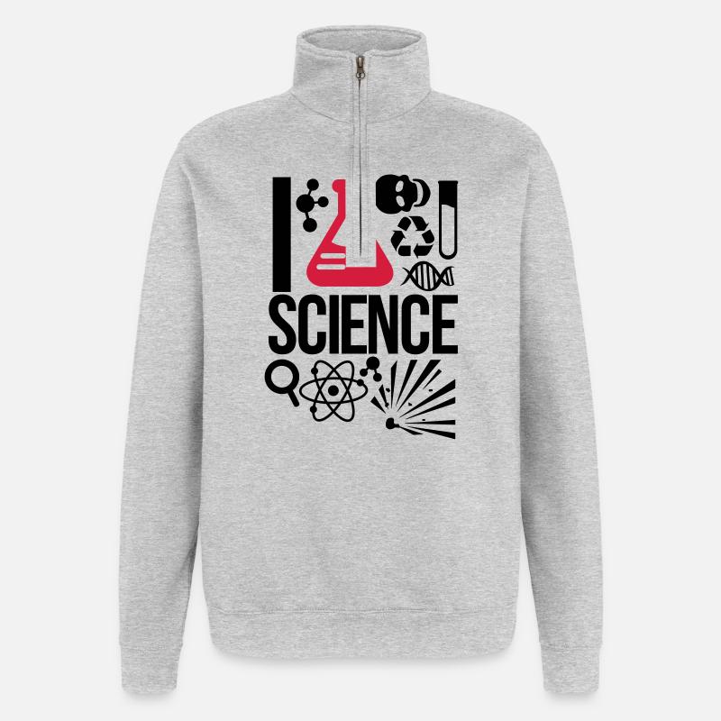 Wissenschaft - Quarter-Zip-Sweatshirt - Grau meliert