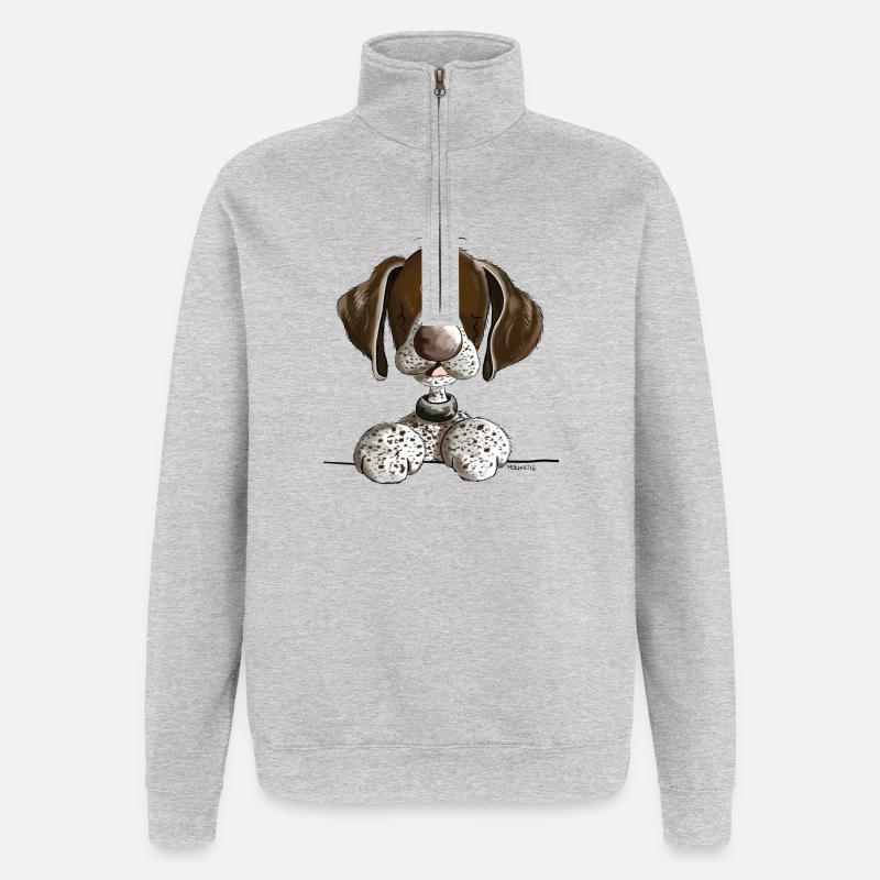 German Shorthaired Pointer - Quarter-Zip Sweatshirt - heather grey
