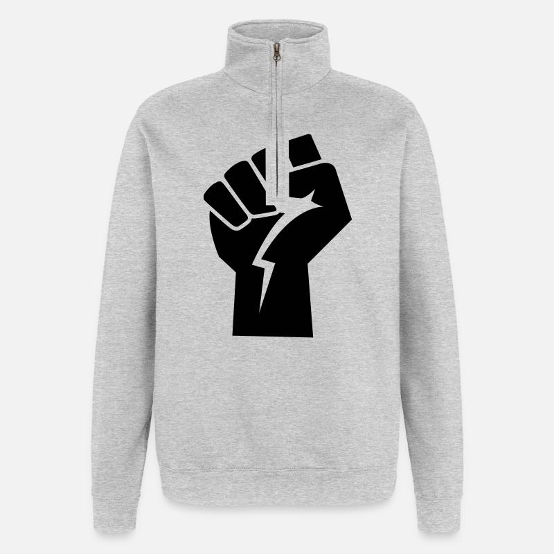 power faust revolution - Quarter-Zip-Sweatshirt - Grau meliert