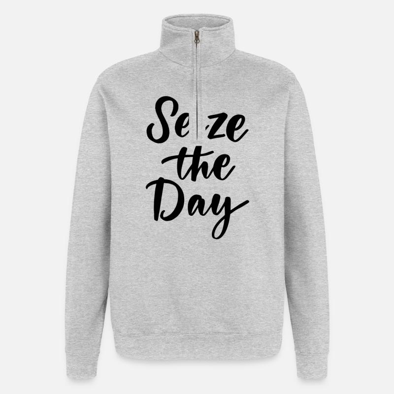 Seize The Day - Quarter-Zip Sweatshirt - heather grey