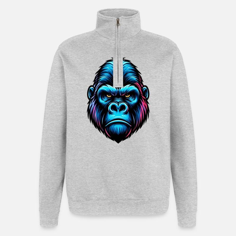 Gorilla - Quarter-Zip Sweatshirt - heather grey