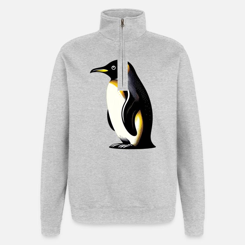 Pinguin - Quarter-Zip-Sweatshirt - Grau meliert