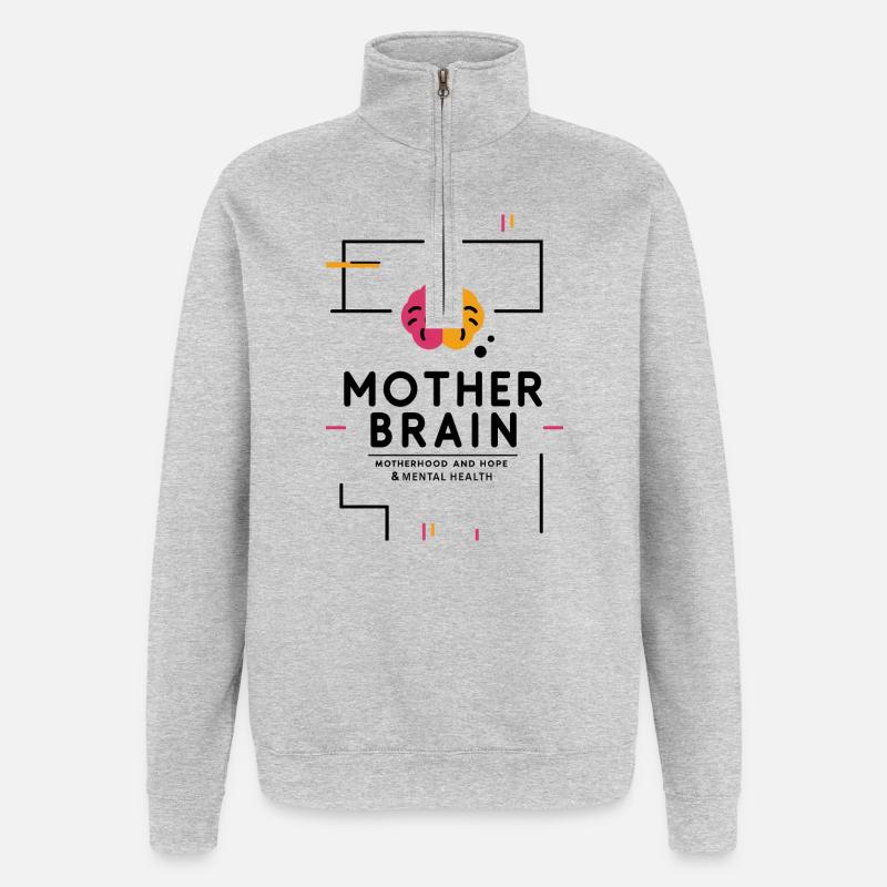 Maternité - Sweat à zip 1/4 - gris chiné