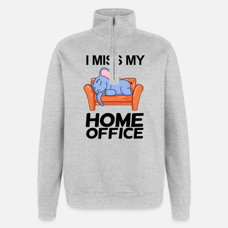 Bureau à domicile Dire drôle - Sweat à zip 1/4 - gris chiné