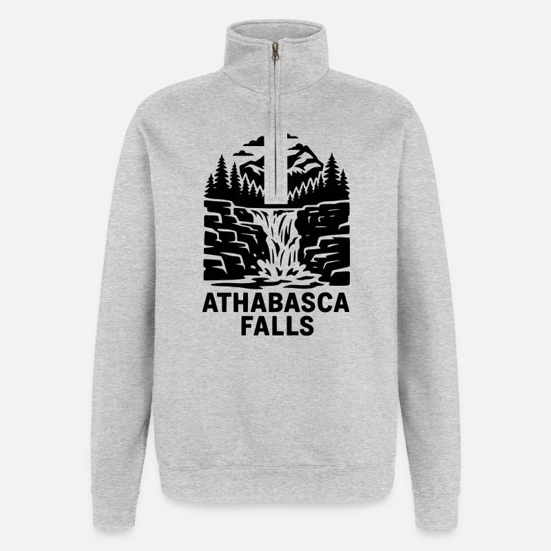 athabasca falls - Quarter-Zip-Sweatshirt - Grau meliert