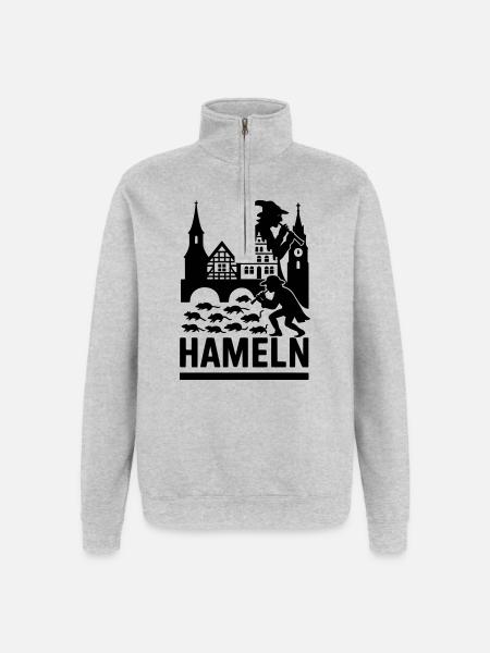Hamelin City Pied Piper Silhouette - Quarter-Zip Sweatshirt - heather grey