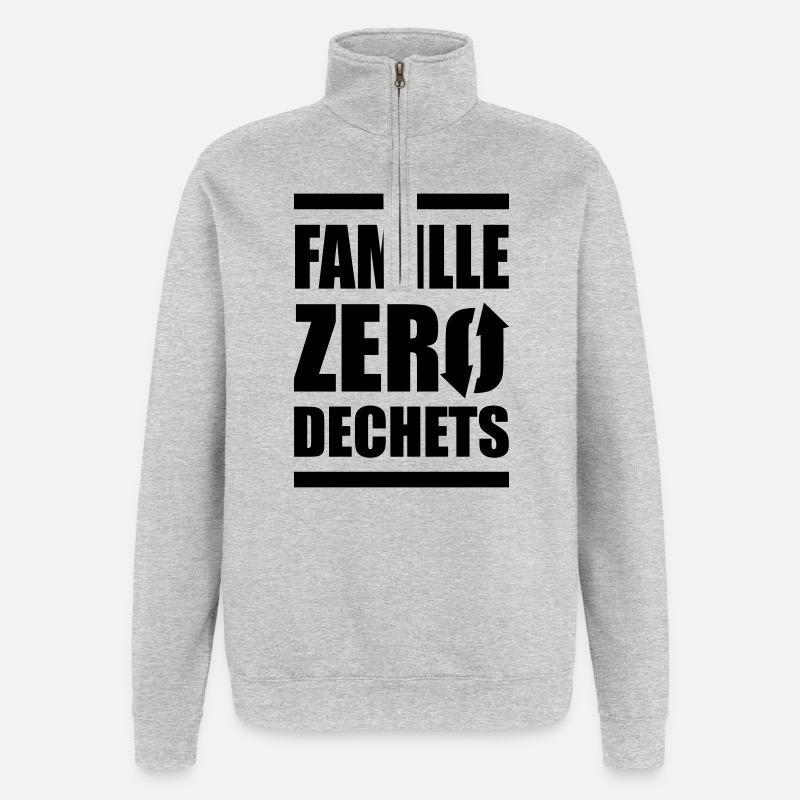 Famille Zero Dechets - Sweat à zip 1/4 - gris chiné