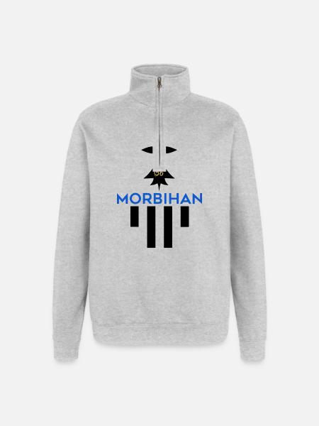 Morbihan 56 logo - Quarter-Zip Sweatshirt - heather grey