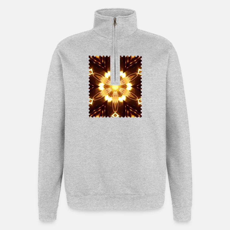 Fiery Mandala Light Play - Quarter-Zip Sweatshirt - heather grey