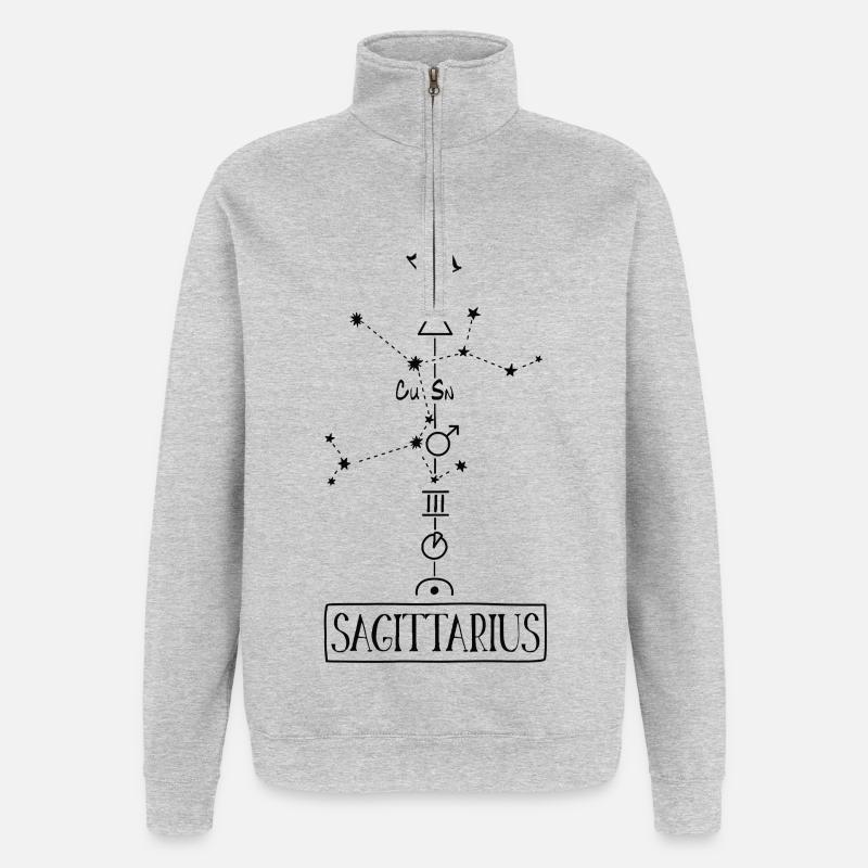 Sagittarius - Schütze Sternzeichen - schwarz - Quarter-Zip-Sweatshirt - Grau meliert