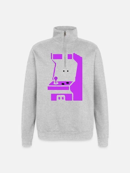Arcade Silhouette Slot Machine - Quarter-Zip Sweatshirt - heather grey