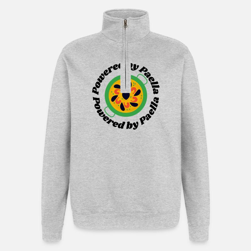 Paella Spanien - Quarter-Zip-Sweatshirt - Grau meliert
