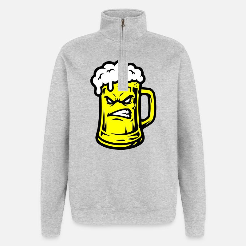 Beer Comic - Quarter-Zip Sweatshirt - heather grey