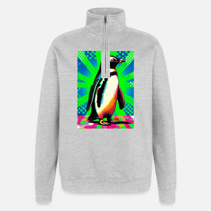 penguin - Quarter-Zip Sweatshirt - heather grey