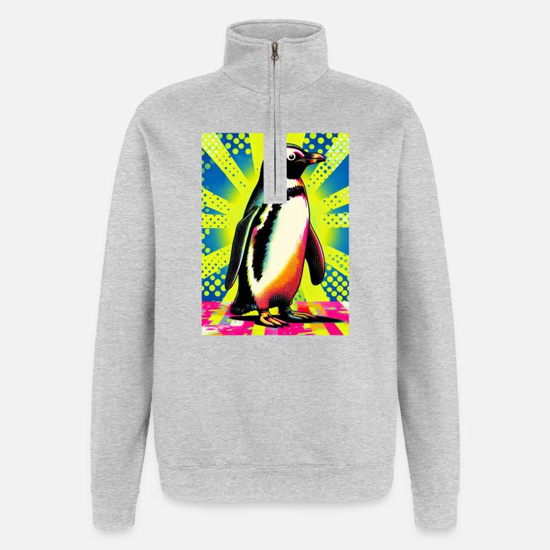 penguin - Quarter-Zip Sweatshirt - heather grey
