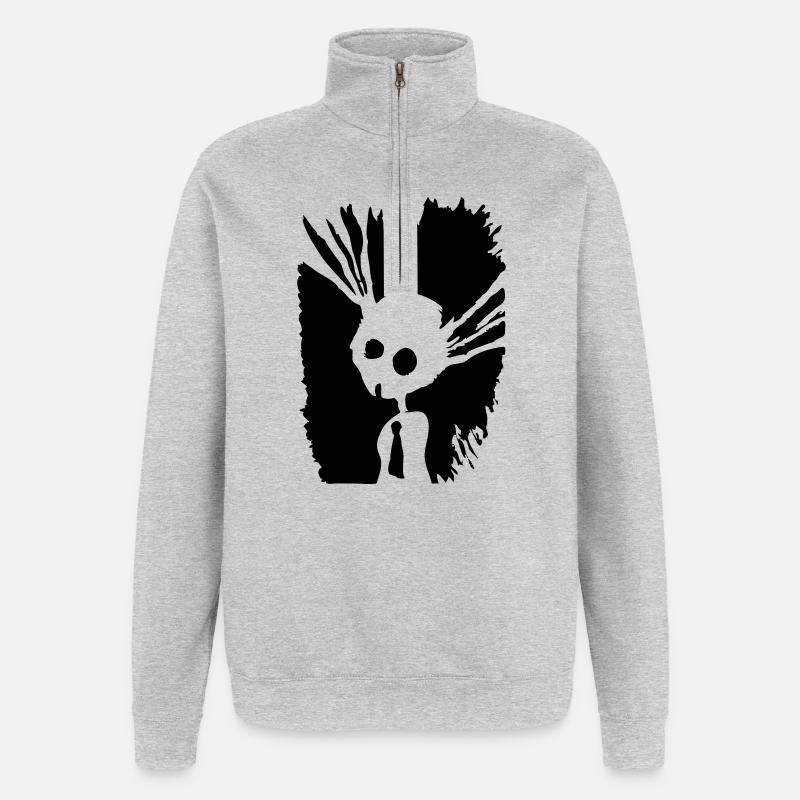 suicide_bunny - Sweat à zip 1/4 - gris chiné