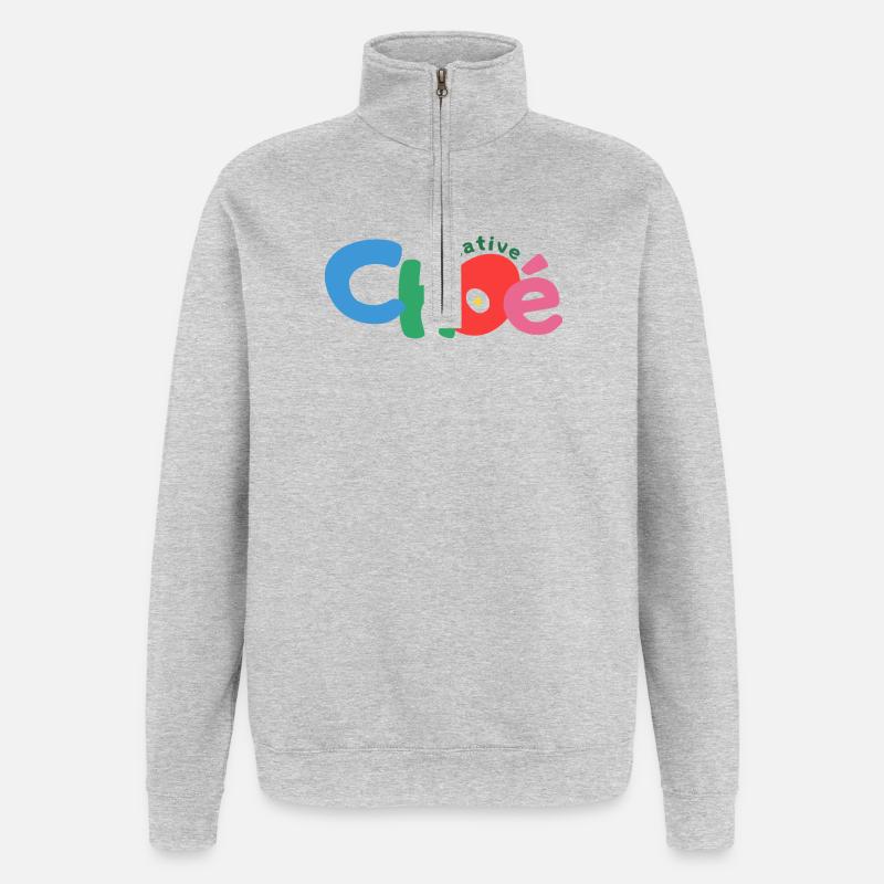 Choe Creative Text - Quarter-Zip Sweatshirt - heather grey