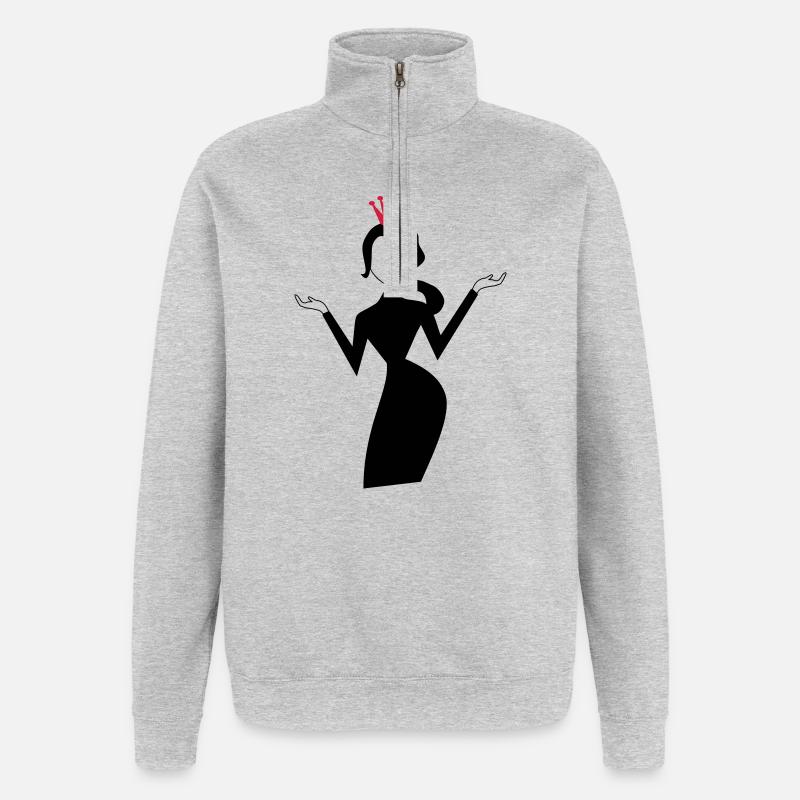 Top model - Quarter-Zip Sweatshirt - heather grey