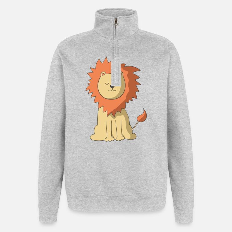 lion - Quarter-Zip Sweatshirt - heather grey