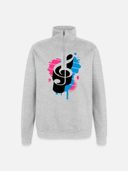 A clef as a graffiti - Quarter-Zip Sweatshirt - heather grey