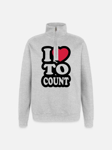 I love to count - Quarter-Zip Sweatshirt - heather grey