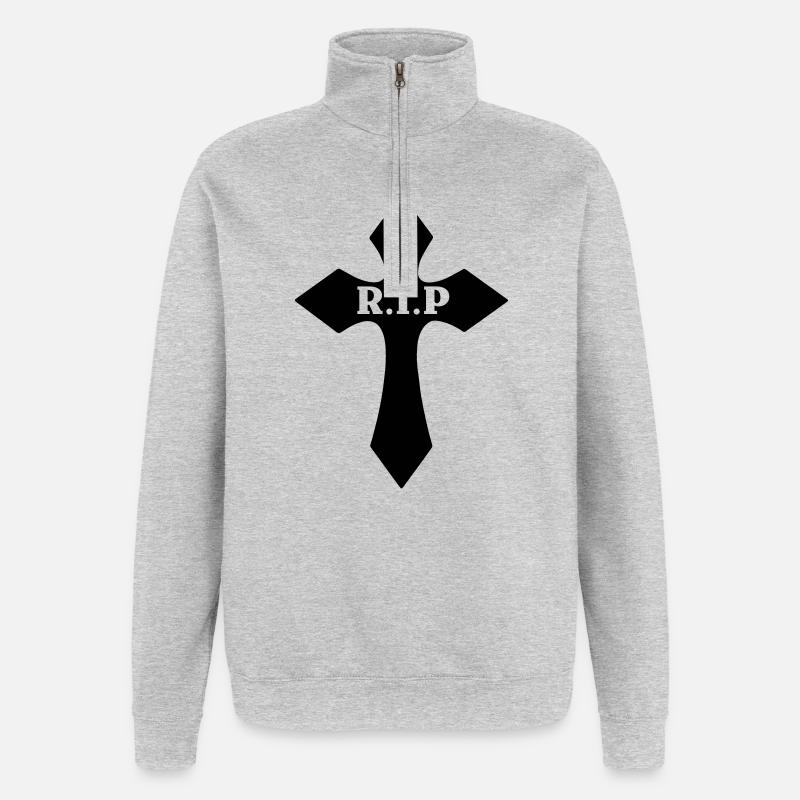 Perte de RIP croisée cher - Sweat à zip 1/4 - gris chiné