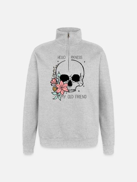 Floral Embrace Silhouettes - Quarter-Zip Sweatshirt - heather grey