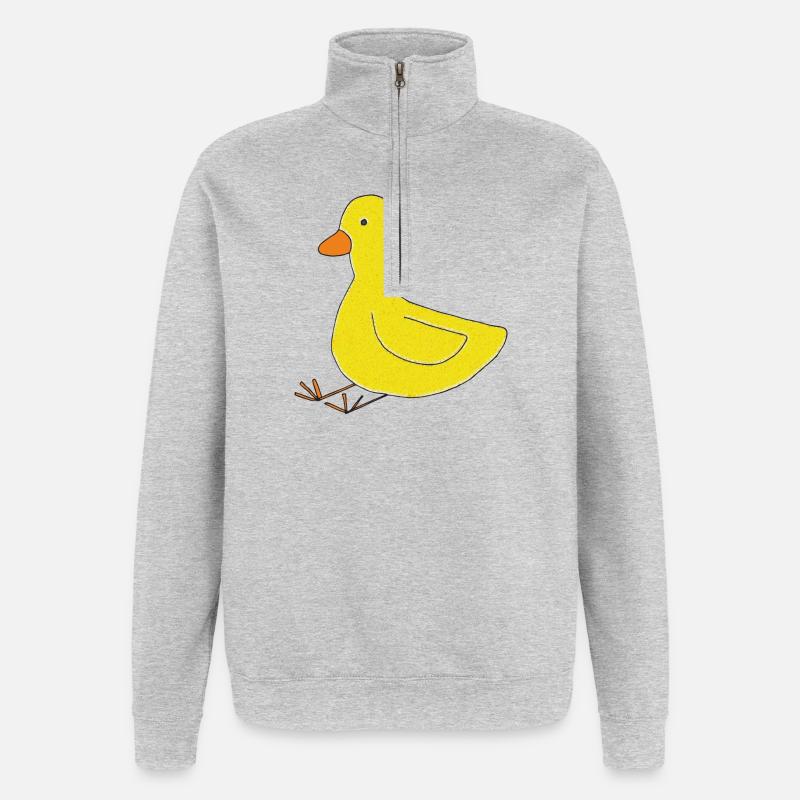 ente impressionismus - Quarter-Zip-Sweatshirt - Grau meliert