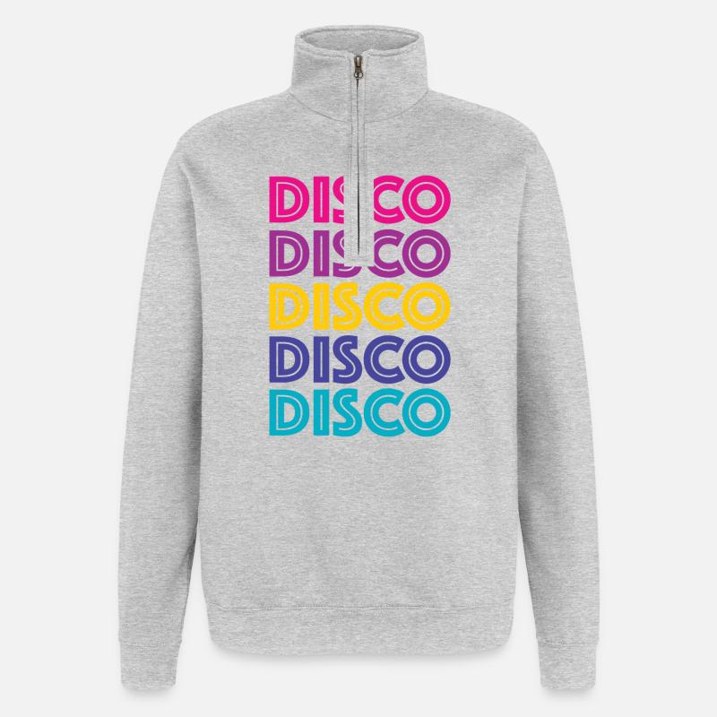 Disco Disco Disco - Sweat à zip 1/4 - gris chiné