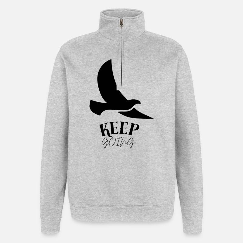 Keep_going - Quarter-Zip-Sweatshirt - Grau meliert