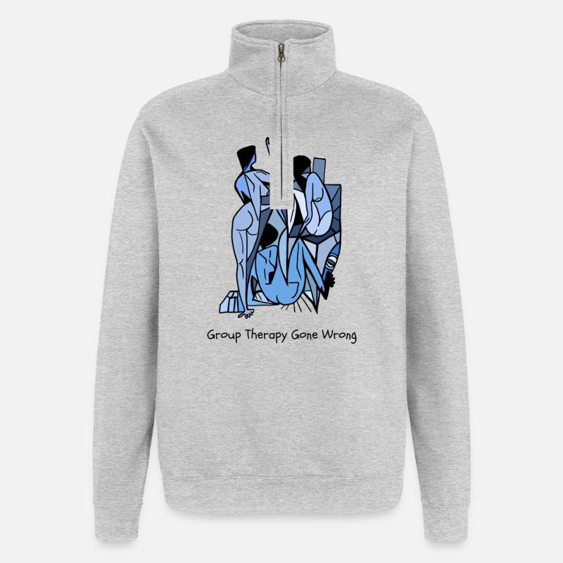 Group Therapy Gone Wrong - Quarter-Zip Sweatshirt - heather grey