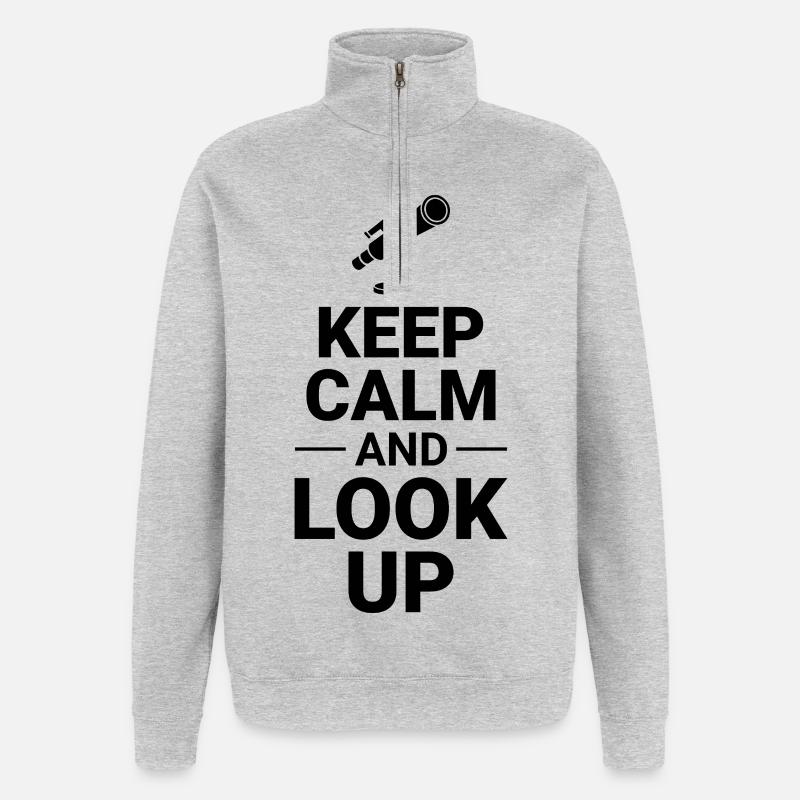 Astronomy Lover Solar System Design  - Quarter-Zip Sweatshirt - heather grey