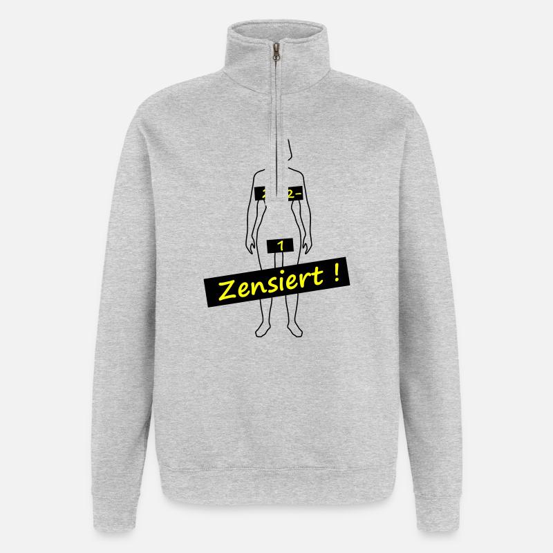 Zensiert - Quarter-Zip-Sweatshirt - Grau meliert