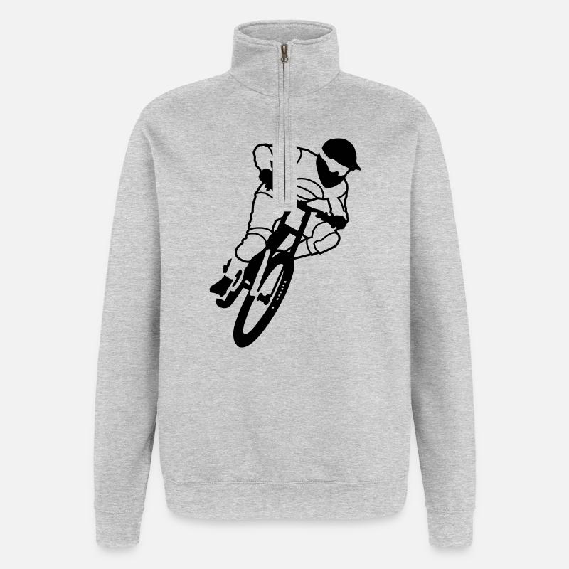 Biker - Quarter-Zip-Sweatshirt - Grau meliert