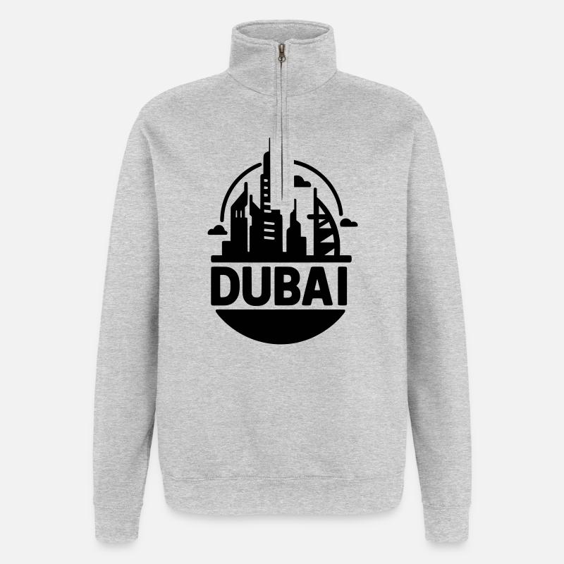 Dubai Silhouette - Sweat à zip 1/4 - gris chiné