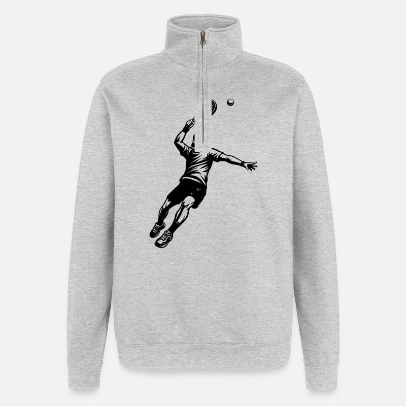 Déclaration directe de padel - Sweat à zip 1/4 - gris chiné