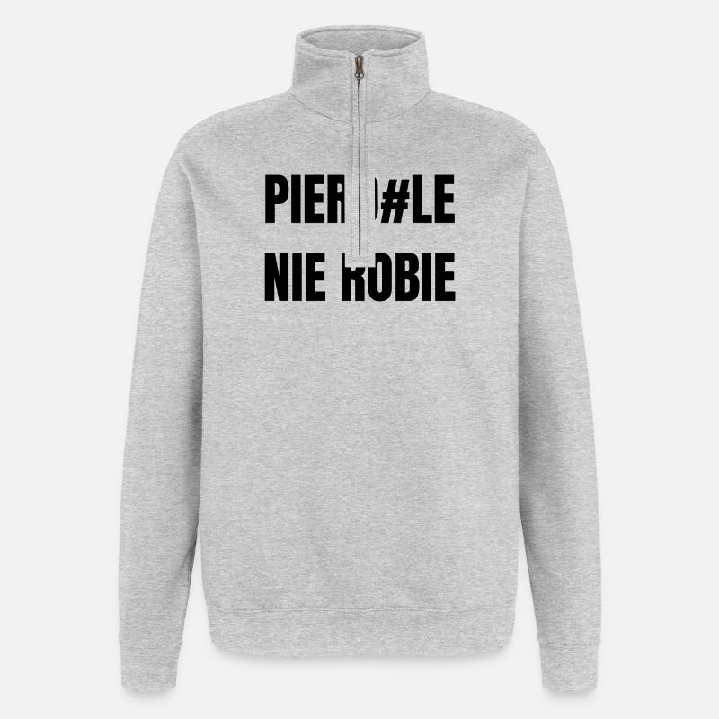 PIERD#LE_NIE_ROBIE - Quarter-Zip-Sweatshirt - Grau meliert